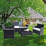 Gartenmöbel Set, Bigzzia Lounge Gartenmöbel Set Rattan Polyrattan Balkonmöbel Kleiner Balkon Wetterfest Sitzlounge Für 4-5