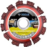 NOZAR Rip Cut Ø125 mm mit Bohrung 22,23 mm ( 6702161) Hartmetall-Trennscheibe für Holz inkl. Nägel, Hartholz, Dachpappe, Bitumenbahnen, Gummi, Kunststoff & dünne B