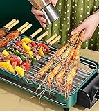 AIYIFU Multifunktionaler elektrischer Grill 1500W Rauchergrill Doppelschicht rauchfrei Leicht zu Reinigende Kontrollierbare Temperatur,