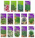 Nojaus Seklos - 14 Packungen Verschiedene Kräutersamen, Gentechnikfrei, Höchste Qualität, Toll für Drinnen Oder Drauß