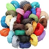 Boao 328 Yards 30 Farben 1mm Gewachstes Polyeste Schnur Kabel Makramee Armband Gewinde für Schmuck Herstellung DIY Schnüre, 10m Jede Farb