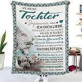kuscheldecke Plüschdecke, An Meine Tochter Personalisierte Nachricht Brief Decke, für Kinder und Erwachsene, Überwurfdecke super gemütlich, leicht und weich, Decke für Bett, Couch, R