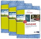ALCLEAR 3er Set Auto Microfasertücher Poliertücher 2-Seiten-Allrounder Premium ohne Hologramme, f. Autopolitur, Motorrad, Aufbereitung und Poliermaschine, 40x40 cm blau, Mikrofasertü