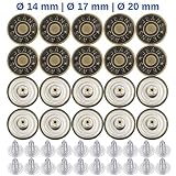 Hosen Ersatz Knöpfe, Ø 20 mm Durchmesser Jeansknöpfe, 20 Pack, ersetzen 18 - 20 mm Knöpfe, Bronze-farben, Jeans Knöpfe mit Nieten, Jeans Knopf zum Einschlagen, Metall Hosenknopf, Jeans-Jeans Desig