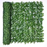 Künstliche Efeu Garten Sichtschutz, Bprtcra Balkon Blätter Zäune Sichtschutz, Hecken Zaun und künstliche Efeu Blatt Dekoration (0.5x3M)