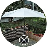 Parasol Halbschirm Gartenschirm, Rechteckiger Sonnenschirm Mit Kurbel Design, 38mm Metall Marktschirm Balkonschirm Kann Gefaltet W