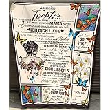 Personalisierte Flanell Kuscheldecke, An Meine Tochter Decke Von Mutter, Briefdecke Nachricht Luftpost Positive Ermutigung und Liebe Tochter Wohndecke Couch Bett Geburtstagsgeschenk