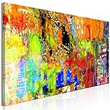 murando - Bilder Abstrakt 150x50 cm Vlies Leinwandbild 1 TLG Kunstdruck modern Wandbilder XXL Wanddekoration Design Wand Bild Panoramabild - bunt wie gemalt a-A-0386-b