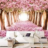 Benutzerdefinierte Fototapete 3D Romantische Kirschblüten Großes Wandbild Rosa Blumen Für Mädchen Schlafzimmer Wände Papel De Parede-200cmx140cm(78,7x55,1inch)