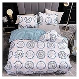 ylchyyds Uni Doppelbett Bettbezug Böhmenstil Bettwäsche Set 2/3 stücke Einfache geometrische Bettbezug-Abdeckung Set Weiche Bequeme Steppdecke und Kissenbezug Keine Laken Bettwäsche-S