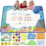 PHYLES Wasser Doodle Matte, Aqua Magic Malmatte 100*70cm XL, Bunte Marine Elemente Drawing Painting Matte für Baby Mädchen Junge, geeignet für Kinder ab 2 J