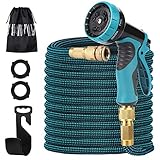 Vegena Flexibler Gartenschlauch, Gartenschlauch Flex Wasserschlauch Flexibel 30M Ausgedehnt Flexischlauch mit 9 Funktionen Schlauch Gartenbrause Handbrause 3/4 Zoll und 1/2' Quick-Fix Adap