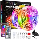 LED Strip 20M,Toyete LED Streifen RGB SMD 5050 12V,LED Band mit 44-Tasten IR-Fernbedienung,LED Lichtband Wird von APP und Controller Gesteuert,Sync Musik LED Lights für Haus ,Küche,Bar,Party