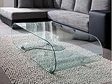 Glastisch Couchtisch auf Rollen, Länge 90 cm, Glasdesig