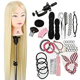 Friseurkopf Neverland Übungskopf Trainingsköpfe für Friseure Friseursalon Frisierkopf Mannequin kopf Puppenkopf Schminkkopf 100% Synthetische Haar Mit Halter + DIY Haare Frisuren S