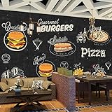 LucaSng Wandbild 3D Wandtattoo Aufkleber - Burger Pizza Fast Food Essen - Bilder Wandbild Vlies - Leinwand Bild XXL Format Wandbilder Wohnzimmer Wohnung Deko Kunstdruck