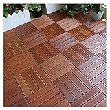 Balkonboden belag Massivholzboden, Tragbarer Und Wasserdichter Kunststoff-Holzboden Für Zuhause, Für Schlafzimmer Und Wohnzimmer(Size:60x60cm)