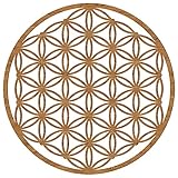 Blume des Lebens Holz 39/49 cm 7 Farben Wand-Bild-Dekoration Spirituelles Symbol Esoterik Geschenk Heilige Geometrie Wanddeko Holzdeko braun Bild Feng S