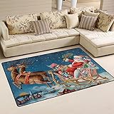 Use7 Teppich mit Hirschmotiv, rutschfest, für Wohnzimmer, Schlafzimmer, 100 x 150