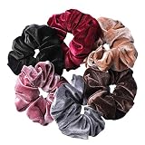 Whaline 6 Big Hair Haargummis Velvet Elastics Große Winterhaar Bobble Haargummis Frauen Weiche Haargummis, 6 Farb