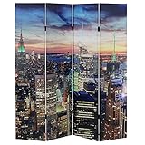 Mendler LED-Paravent Trennwand Raumteiler New York, Timer, netzbetrieben 180x160cm, 28 LED