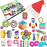 Fidget Adventskalender 2021 Kinder – 24 Urlaub Countdown Weihnachten Adventskalender sensorisches Stress Spielzeug Set – Überraschung Geschenk-Box Fidget Kalender Weihnachten Party F