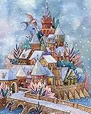 5d diamant painting weihnachten,Schloss Diamond Painting 30x40cm,Strass Stickerei 5D Kreuzstich Supply Kunst Basteln Leinwand Wanddek