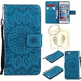 für Iphone 6 Plus (5,5') Geprägte Muster Handy PU Leder Silikon Schutzhülle Handy case Book Style Portemonnaie Design für Apple Iphone 6 Plus (5,5') + Schlüsselanhänger（789） (2)