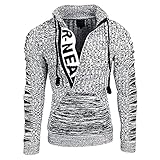 Männer Pullover Retro Reißverschluss Warmer Strick Schlank Strick Pullover Pullover Basic Pullover Pullover Soft Touch Waffelstich Tops Männer Basic Langarm Lässige T-Shirt Henley S