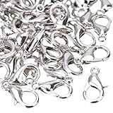 100 Pack Karabinerverschluss Schmuck Herstellung Zubehör Hummer Schließe, Platin Farb