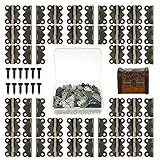 GZLCEU 100 Stk Scharniere Klein, Eisen Mini Schmetterling Klappscharniere Antike Bronze mit 400 Schrauben für Holzkiste Schmuck-Box Puppenhaus Moeb