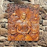 PFZL Odin Ravens Viking Mythology Icon Home Decor Nordischen Thor Holz Hugin Munin Heidnische Götter Schnitzen Heiden Asatru Keltische Nordische Rune Wand Harz Dekoration Hängen für Zuhause (Freya)
