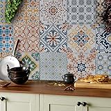 Tile Style Decals 24 stück Fliesenaufkleber für Küche und Bad TP60-6 | Verschiedene Mosaik wandfliesen Aufkleber für 15x15cm F