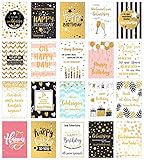 Edition Seidel Set 20 exklusive Premium Geburtstagskarten mit feiner Goldprägung und Umschlag. Glückwunschkarte Grusskarte Geburtstag Geburtstagskarte Mann Frau Karten Happy Birthday Billet Sprü