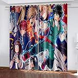DRFQSK Küchenvorhänge 3D Cartoon Anime Charakter Druckmuster Verdunkelung Thermoisoliert Vorhänge Schlafzimmer Wohnzimmer Ösenvorhänge Kinderzimmer Home Dekoration Fensterbehandlungen 110 X 102 Z