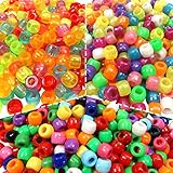 TOAOB 1000 Stück 6x8mm Pony Perlen Großes Loch Bunte Acryl Bastelperlen für Halsketten Armbänder Schmuckherstellung