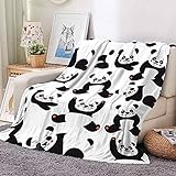 Kuscheldecke Flauschig Groß Panda Fleecedecke Decke Sofa,Warm Sherpa Sofaüberwurf Decke, Decke Flauschig Mikrofaser Wolldecken für Couch(150x200cm)