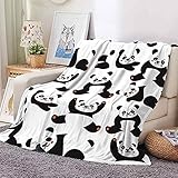 Kuscheldecke Flauschig Groß Panda Fleecedecke Decke Sofa,Warm Sherpa Sofaüberwurf Decke, Decke Flauschig Mikrofaser Wolldecken für Couch(150x200cm)
