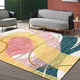 Teppich Schlafzimmer Dekoration Rechteck Wohnzimmer Sofa Teppich Gelb Rosa Grün Anti Stress Teppich Schlafzimmer waschbarer Teppich Wohnzimmer 160*200