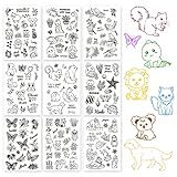 GLOBLELAND 9 Blätter Tier-Thema Klare Briefmarken Bär Elefant Schmetterling Vogel Giraffe Meerestiere Silikonstempel für Kartenherstellung Dekoration und DIY Scrapbooking