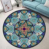 Teppich Rund Wohnzimmer, böhmische Mandala Bedruckte Muster Vintage Teppiche, Perfect Teppiche fürs Wohnzimmer, Flur, Schlafzimmer, Kinderzimmer, Baby