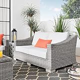 Modway Conway Patio Loveseat, Hellgrau-Weiß