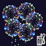 10 Stück LED Ballons Leuchtende Luftballons, 20 Zoll LED Bunte Bobo Helium Luftballons für Hochzeit, Party, Geburtstage, Weihnachten, Feste Dek