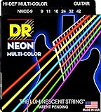 DR Neon Gitarrensaiten NMCE-9 Guitar Strings Multi Colour, lite .009 - .042