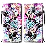 nancencen Kompatibel mit Samsung Galaxy S5 / I9600 SM-G900F (5,1') Handyhülle, PU Leder Flip Cover Wallet Hülle (Anti-Fall) - Schwarze B