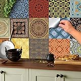 Tile Style Decals 24 stück Fliesenaufkleber für Küche und Bad 24x NTP 06-6' | Verschiedene Mosaik wandfliesen Aufkleber für 15x15cm F