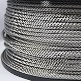 Drahtseil EDELSTAHL Stahlseil 5mm 20m 7x19 Edelstahldrahtseil INOX V4A A4 rostfrei Seil Draht Stahl E