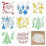 TAZEMAT 30 Stück Schablonen Weihnachten Zeichenschablonen Malschablonen Kunststoff Wiederverwendbare Malerei Vorlage mit Weihnachtsmotiven für Kinder DIY Geschenkkarten Fotoalbum Scrapbooking, 13x13