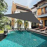 UISY Sonnensegel, Sonnensegel Dreieck, Sonnenschutz dreieckig Garten Balkon inkl, Rechteckig Wasserdicht, Befestigungsseile, für Garten, Balkon, Outdoor - Sand-5x5x7,1M