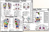 Reflexzonen-Therapie Tafel-Set: Fußsohle Seiten / Reflexzonen-Indikationen / 3 T